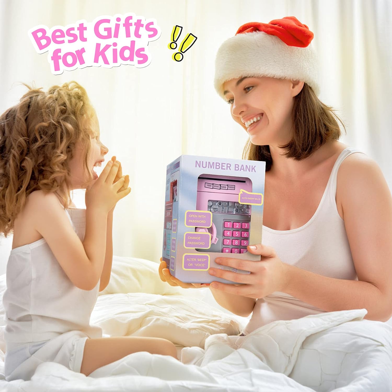 MAGIBX Piggy Bank Toys for 5 6 7 8 9 10 Year Old Girl Gifts, Money Saving Box for Teen Toys Age 6-8-10-12, Christmas Birthday Gifts, Stuff ATM Machine for Kids 5-7, Pink - Image 7
