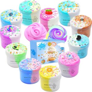 Butter Slime Kit Two-Toned 11 Packed Fidget Toy, Educational Slime Toys, Birthday Gifts Prize Party Favors for Girl Boys Kids 6 7 8 9 10 11 12